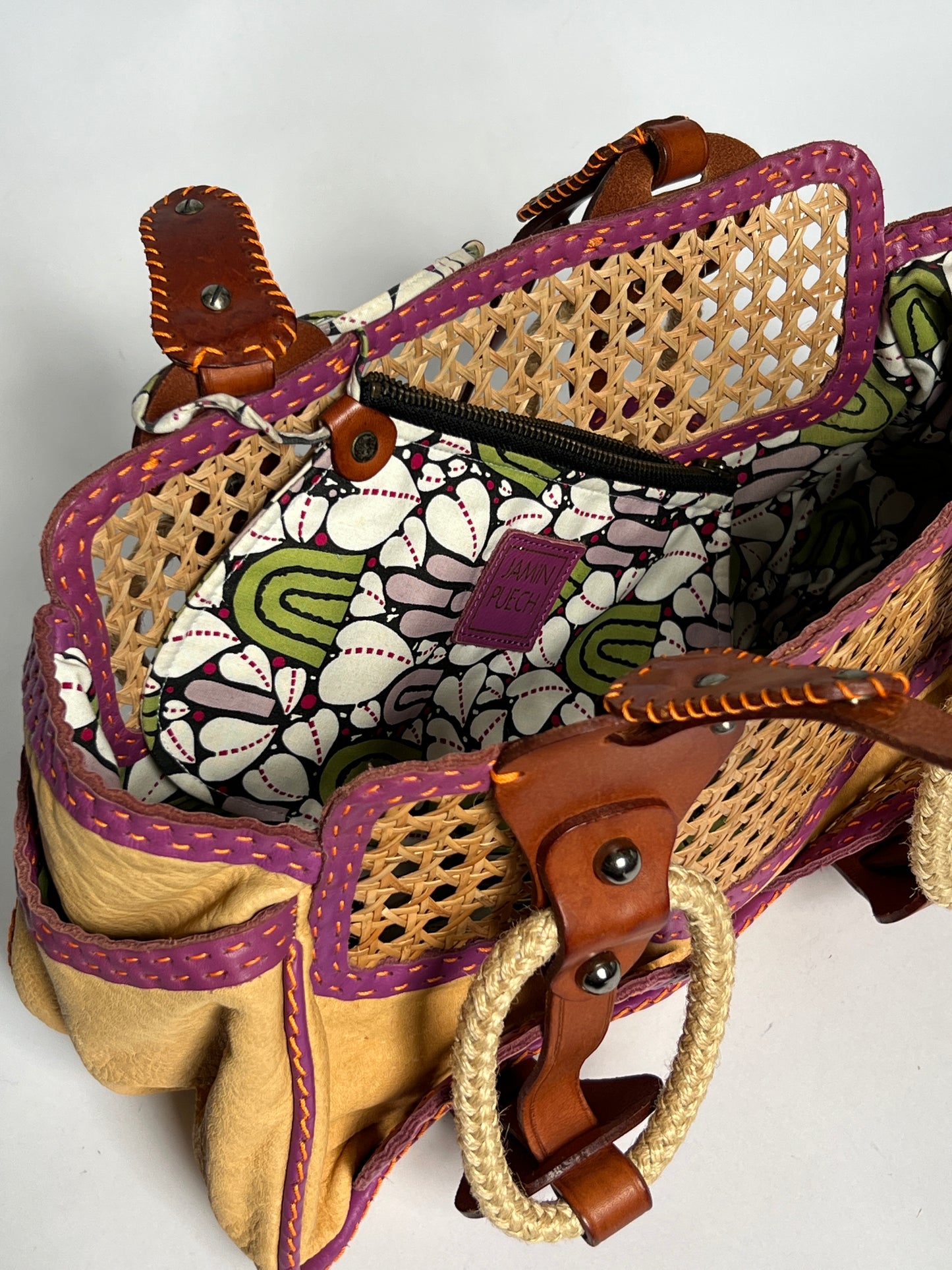 Y2K Wicker/ Leather Bag