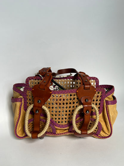 Y2K Wicker/ Leather Bag