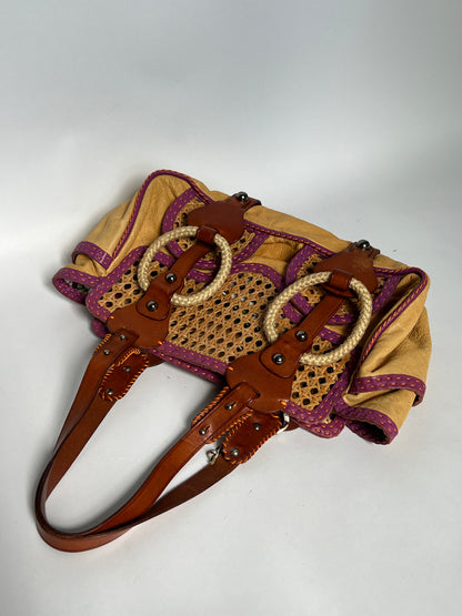 Y2K Wicker/ Leather Bag
