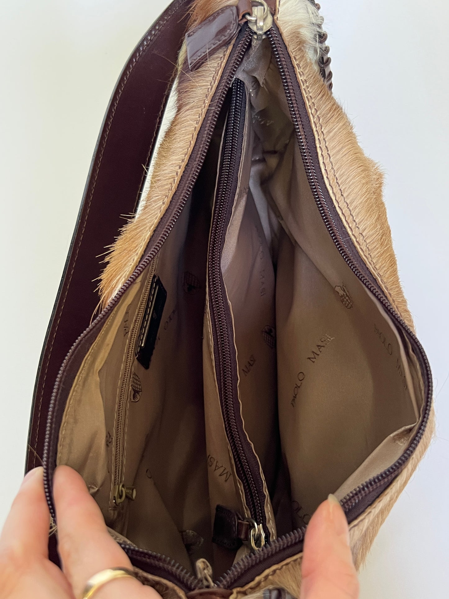 Italian Cervo-Hair on Leather Bag