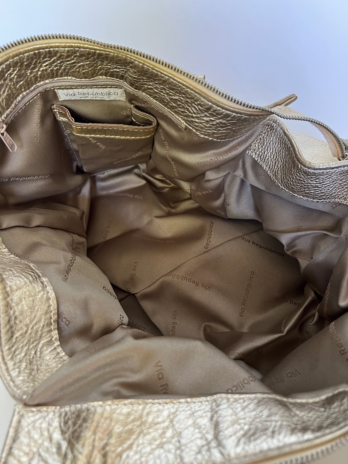 Y2K Metallic Leather Shoulder Bag