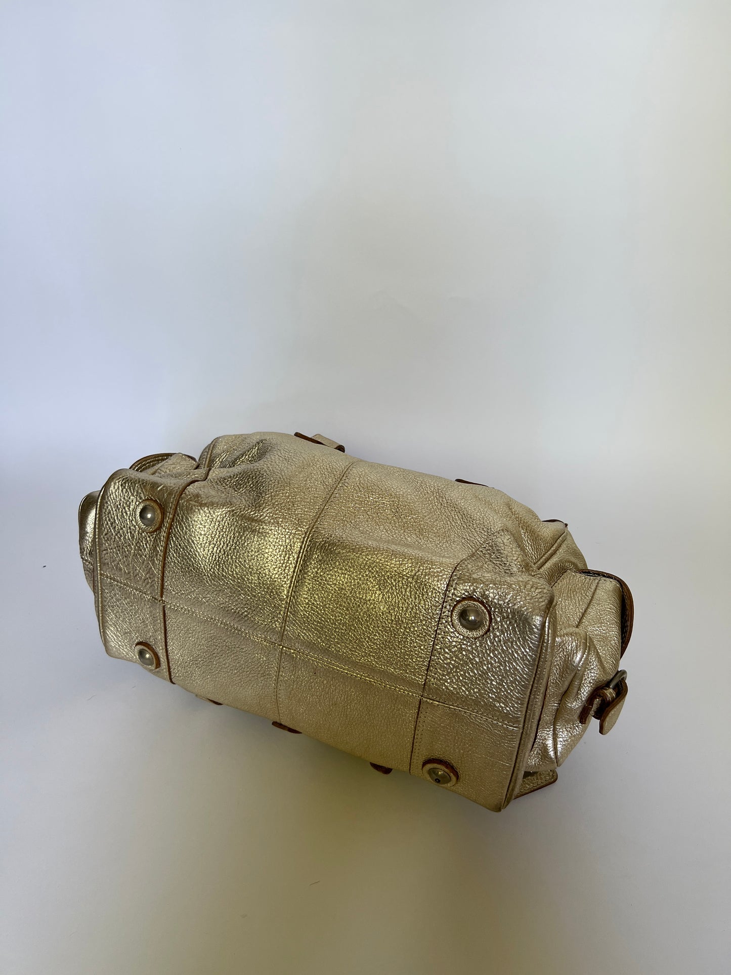 Y2K Metallic Leather Shoulder Bag