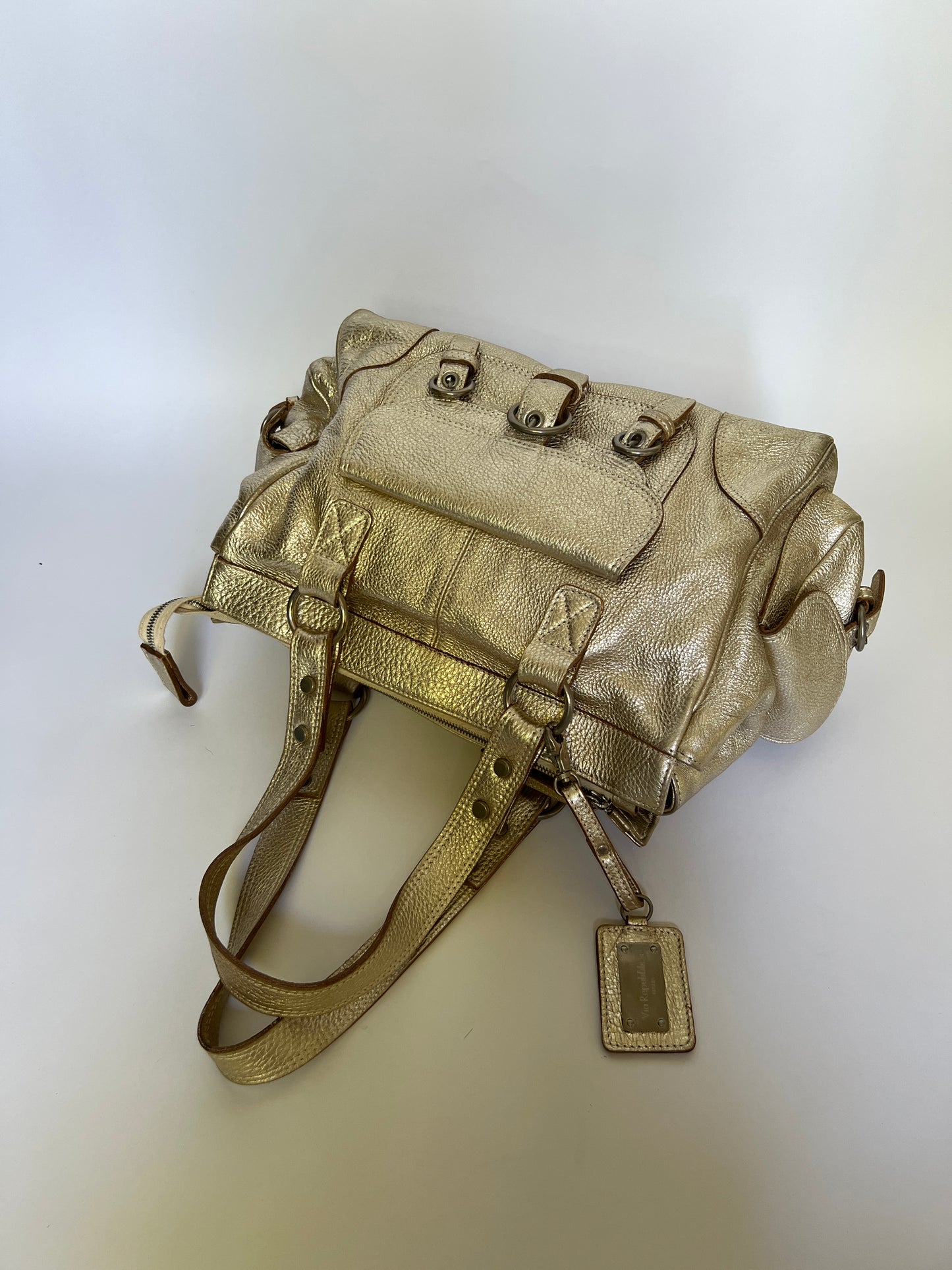 Y2K Metallic Leather Shoulder Bag