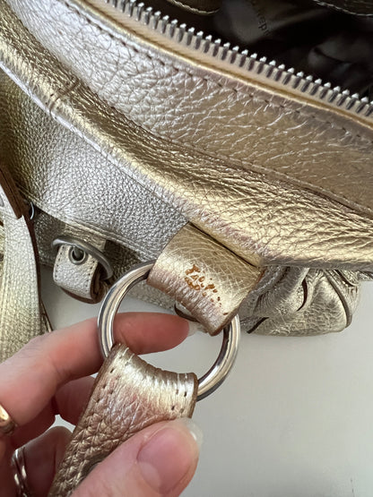 Y2K Metallic Leather Shoulder Bag