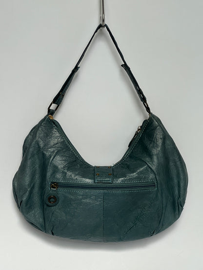 Teal Y2K Pony Hair Hobo Bag