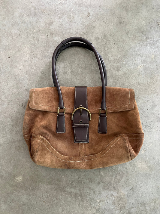 Brown Suede Coach Bag