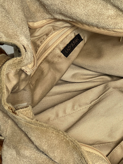 Taupe Suede Cowhide Studded Bag