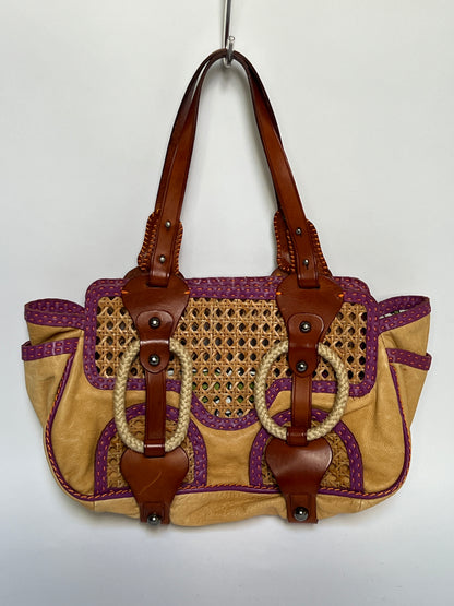 Y2K Wicker/ Leather Bag