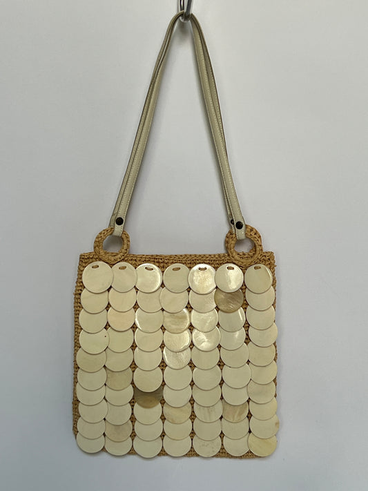 Raffia Shell Shoulder Bag