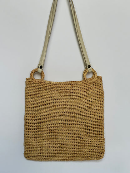 Raffia Shell Shoulder Bag