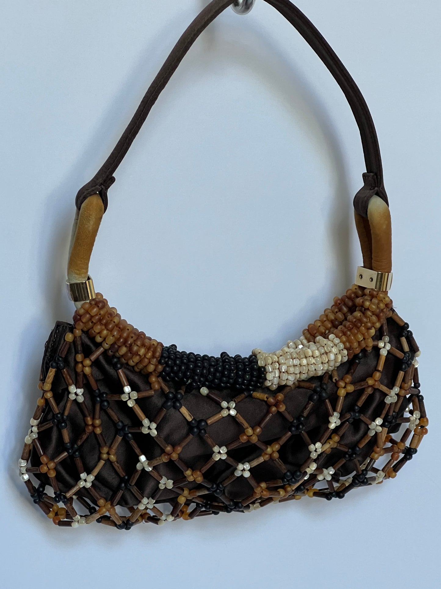Vintage Wooden Beaded Bag