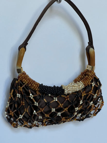 Vintage Wooden Beaded Bag