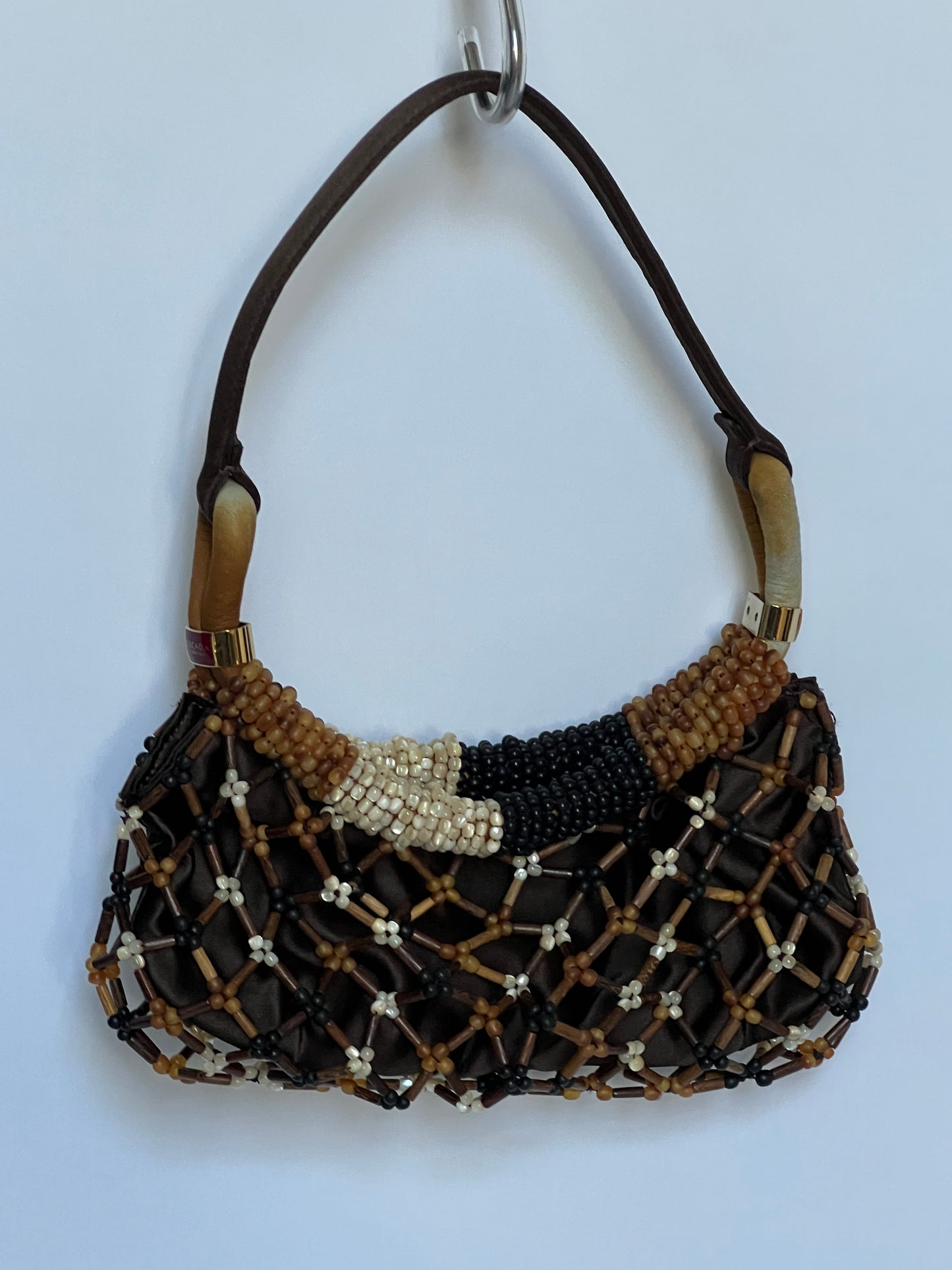 Vintage Wooden Beaded Bag