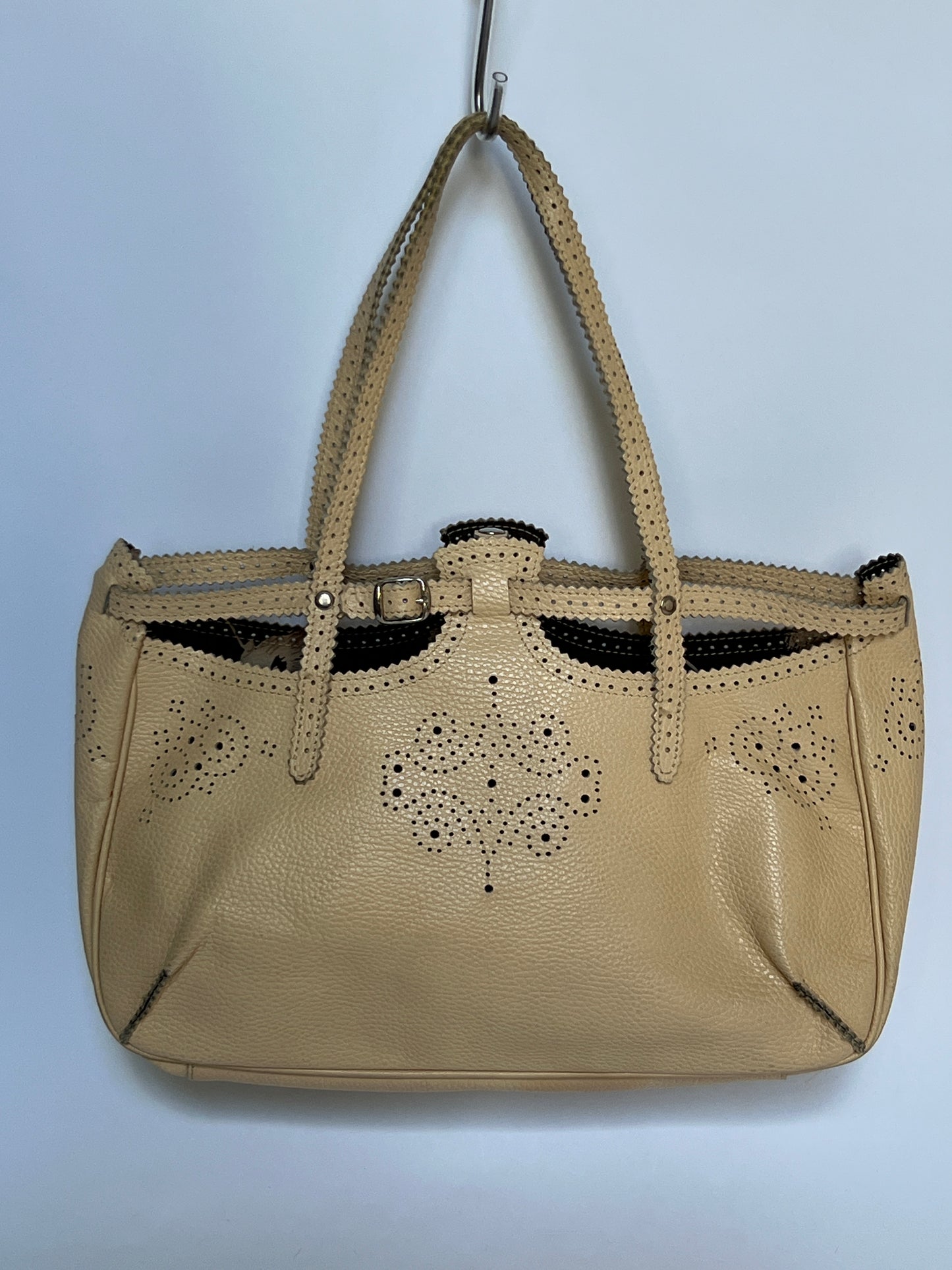 French Leather Laser Cut Tote
