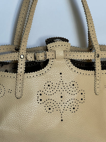 French Leather Laser Cut Tote