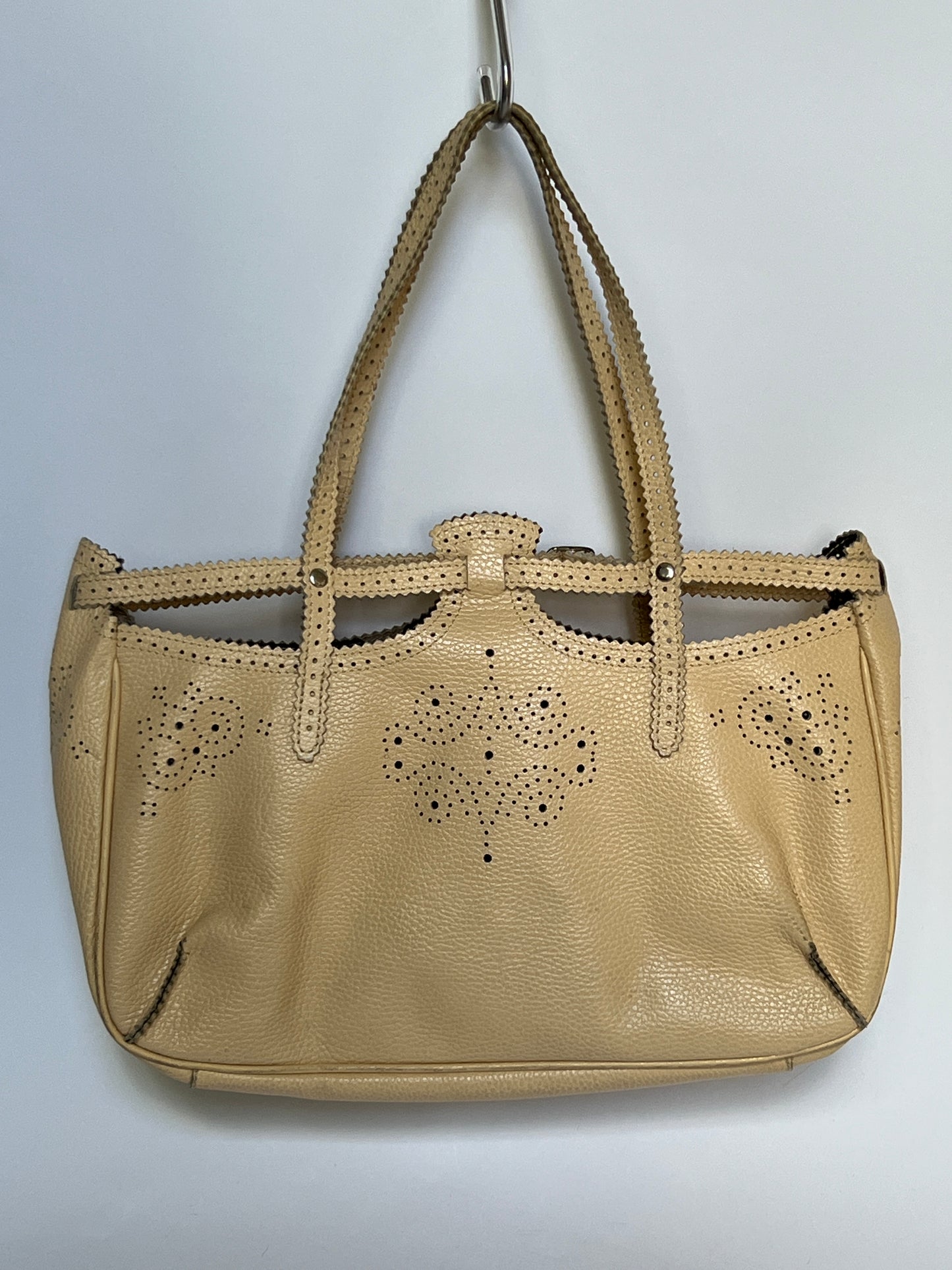 French Leather Laser Cut Tote