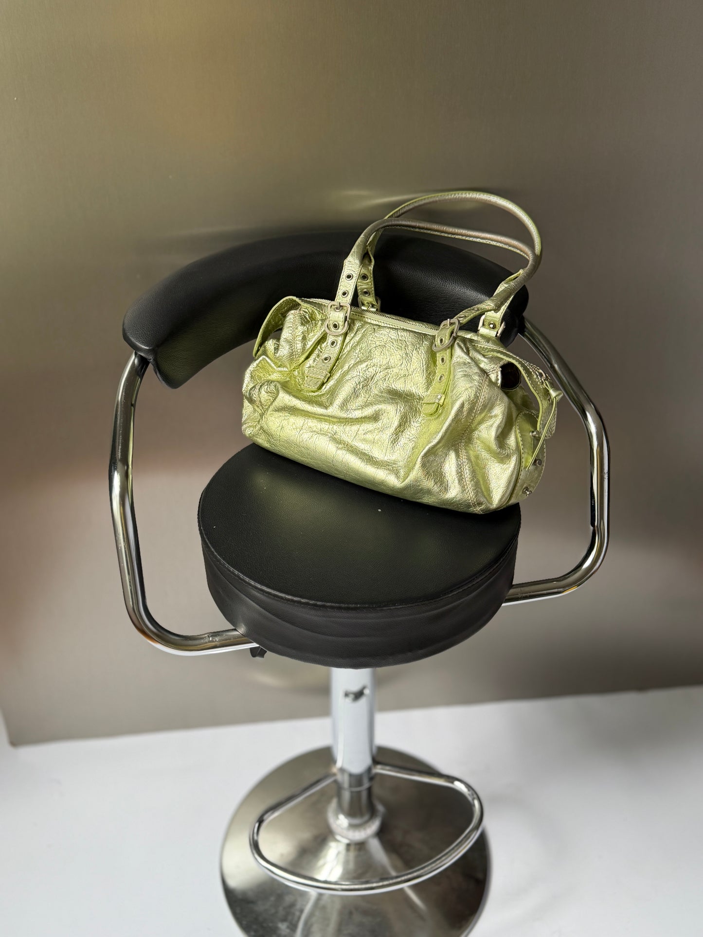 Italian Mint Metallic Shoulder Bag