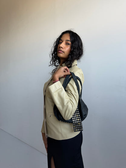 Black Hobo Mix Metal Studded Bag — Mini
