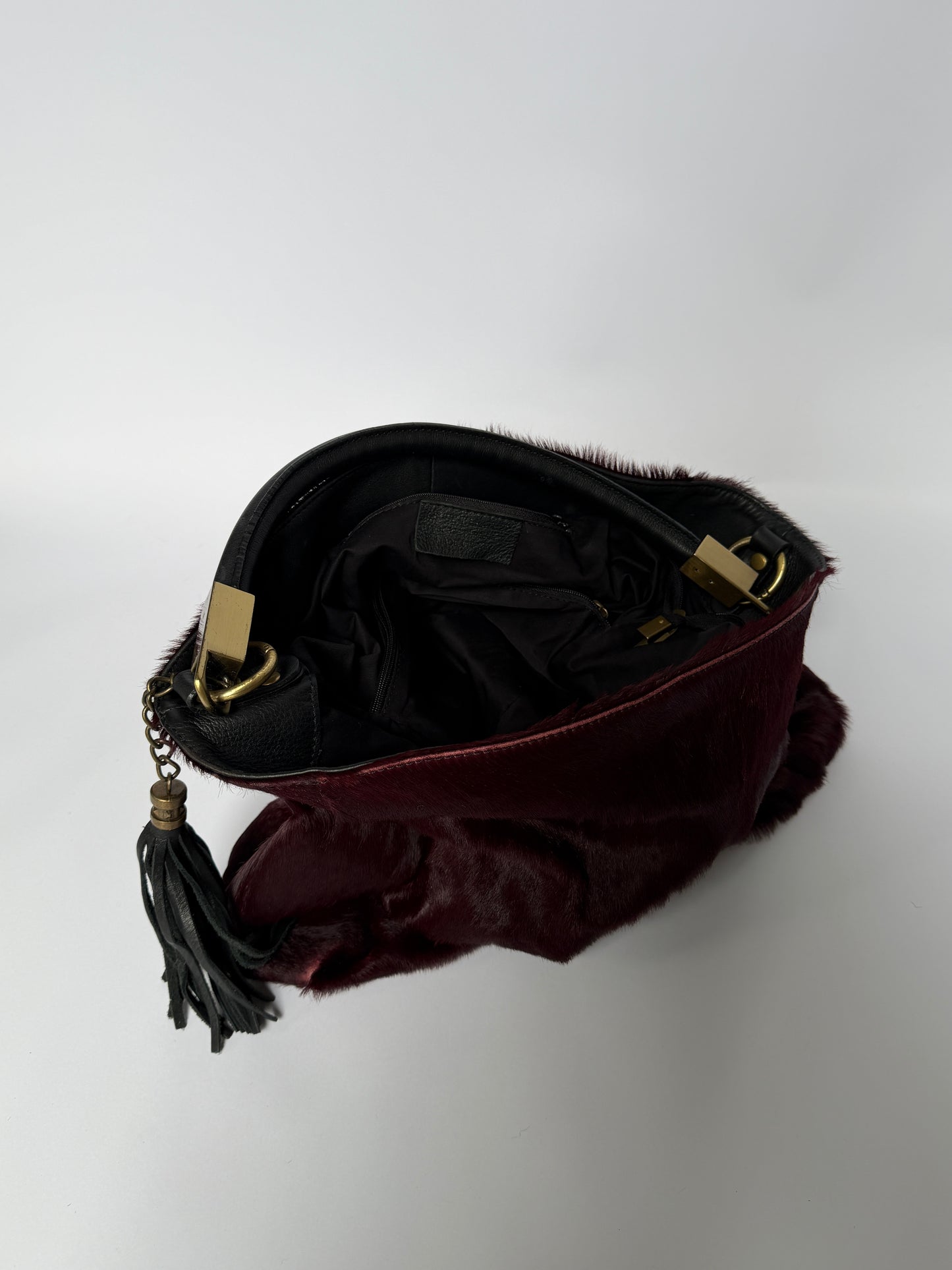 Vintage Bordeaux Made in Italy Pony Hair Tote