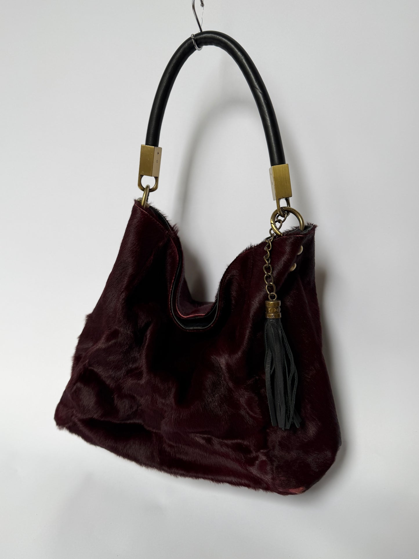 Vintage Bordeaux Made in Italy Pony Hair Tote