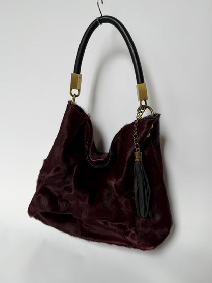 Vintage Bordeaux Made in Italy Pony Hair Tote
