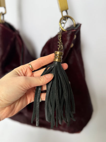 Vintage Bordeaux Made in Italy Pony Hair Tote