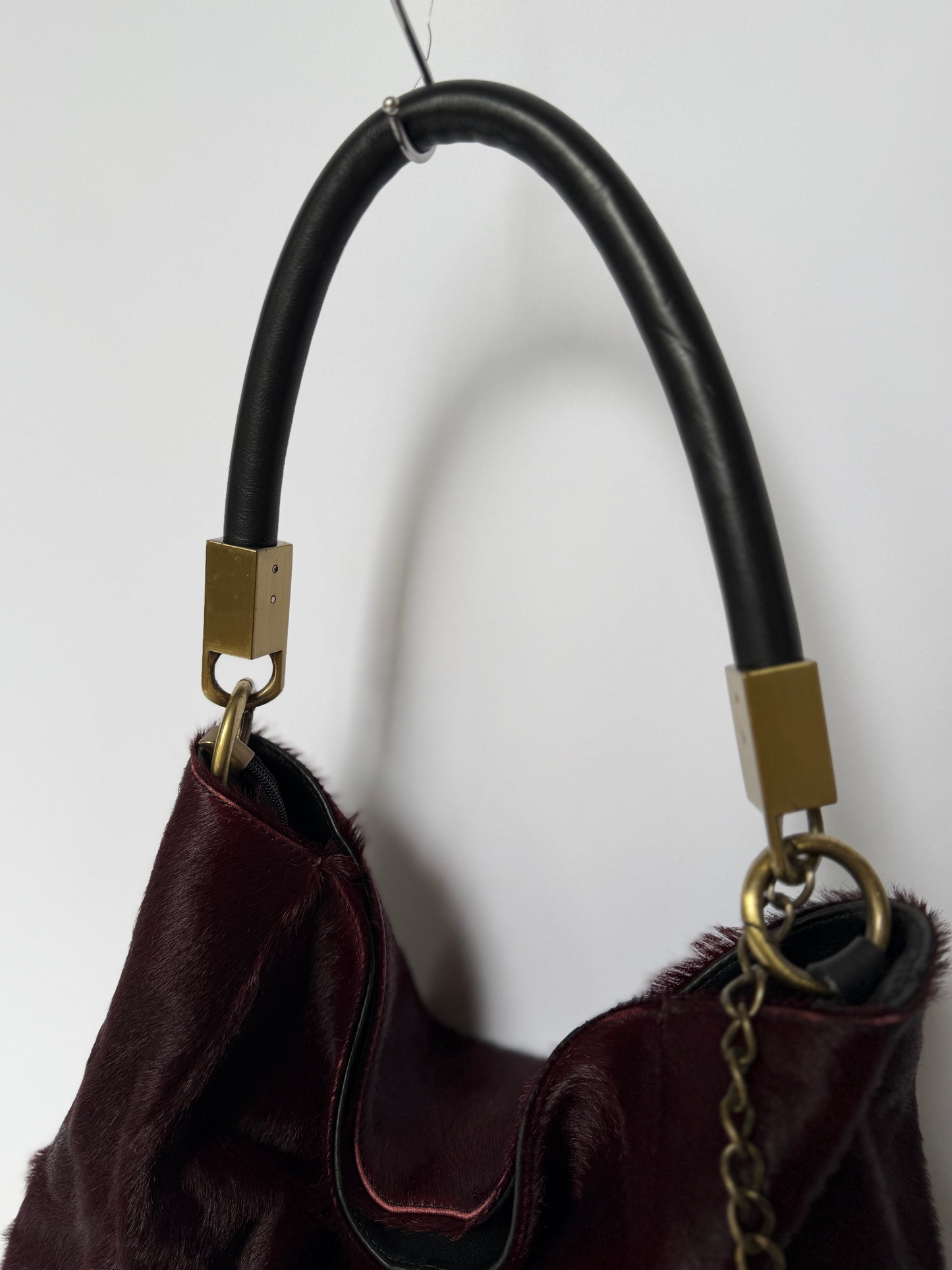 Vintage Bordeaux Made in Italy Pony Hair Tote