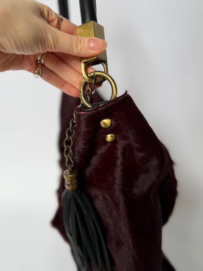 Vintage Bordeaux Made in Italy Pony Hair Tote