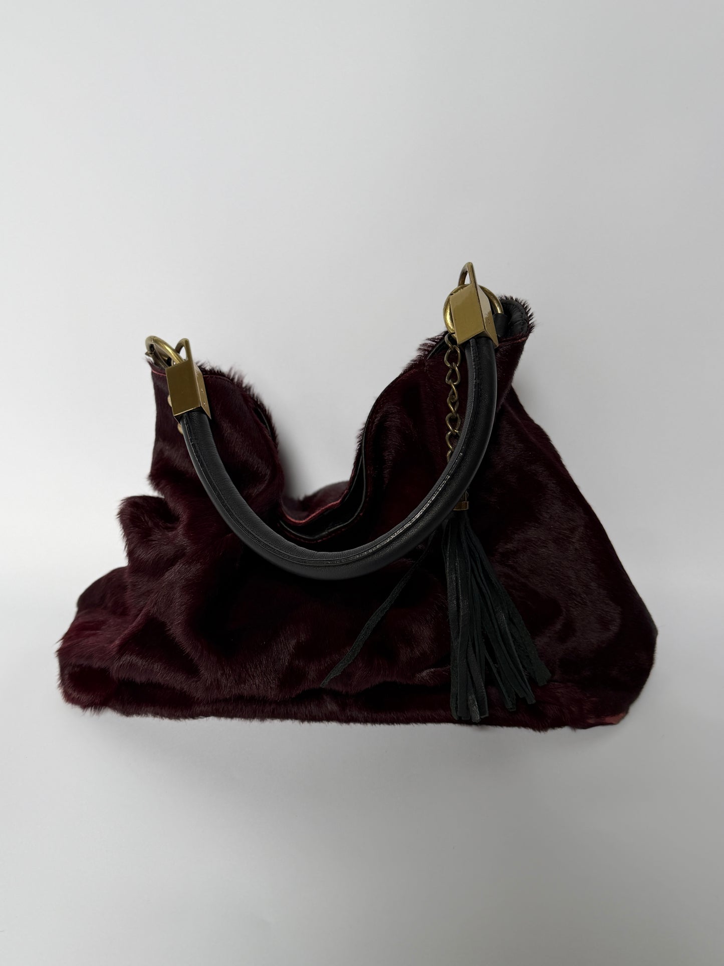 Vintage Bordeaux Made in Italy Pony Hair Tote