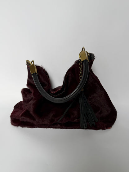 Vintage Bordeaux Made in Italy Pony Hair Tote