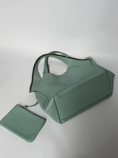 Soft Mint Green Italian Leather Tote