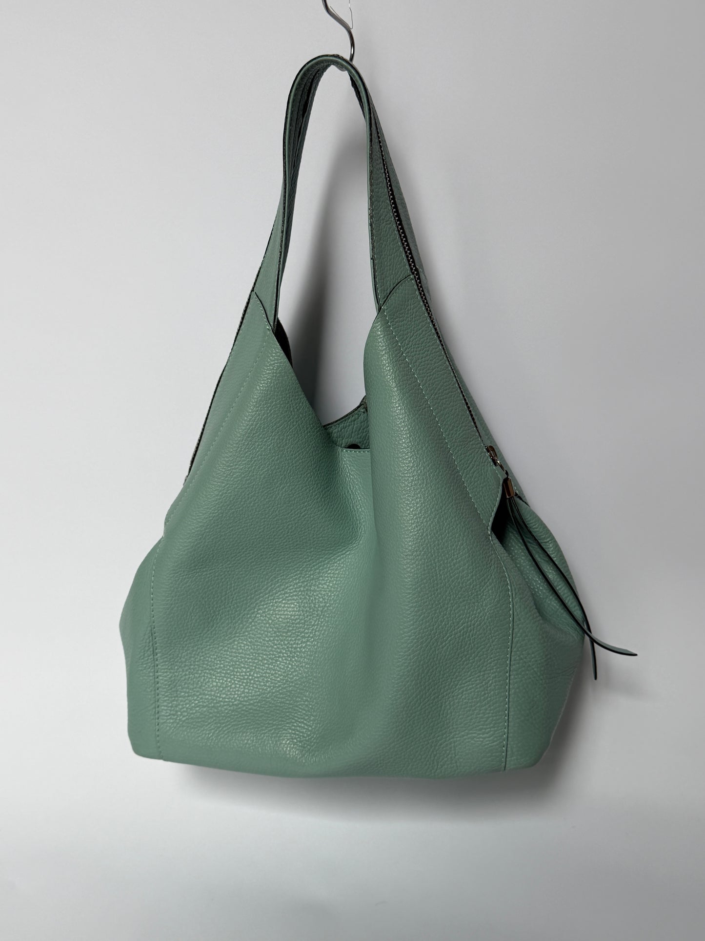 Soft Mint Green Italian Leather Tote