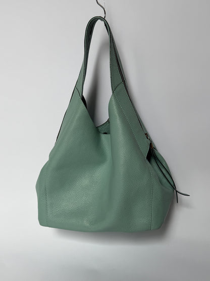 Soft Mint Green Italian Leather Tote