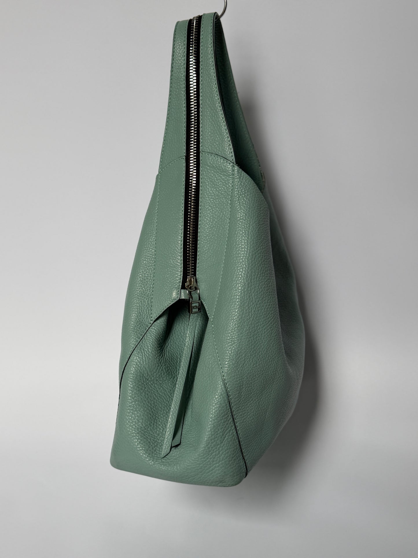 Soft Mint Green Italian Leather Tote