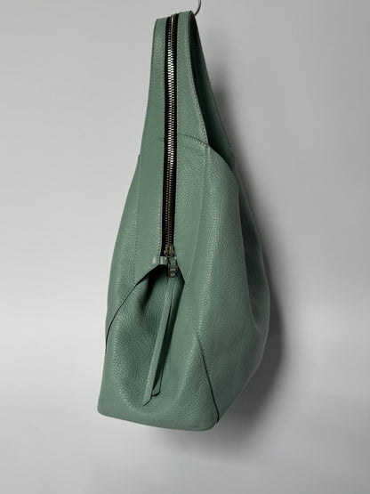 Soft Mint Green Italian Leather Tote