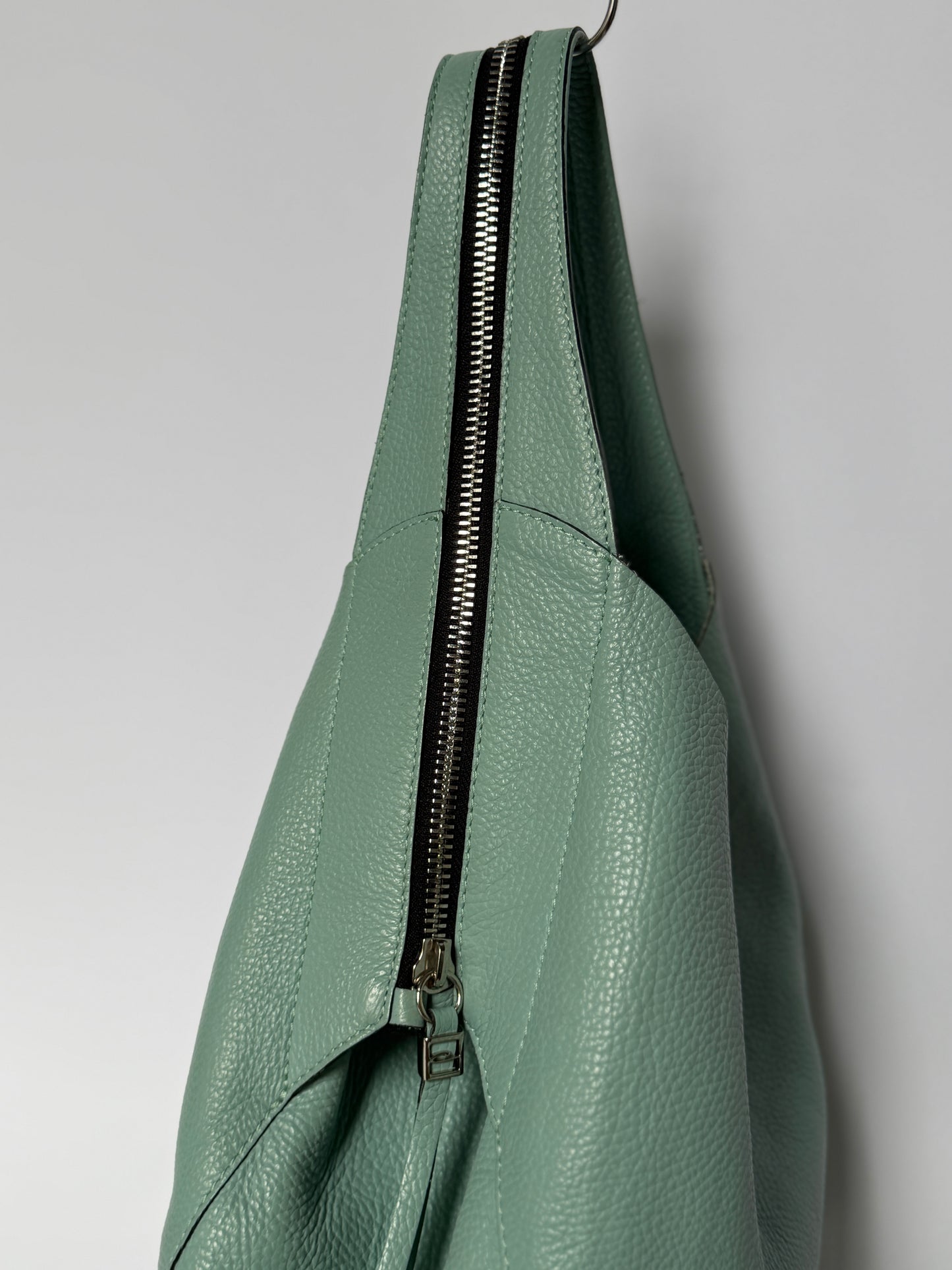 Soft Mint Green Italian Leather Tote