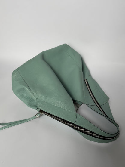 Soft Mint Green Italian Leather Tote