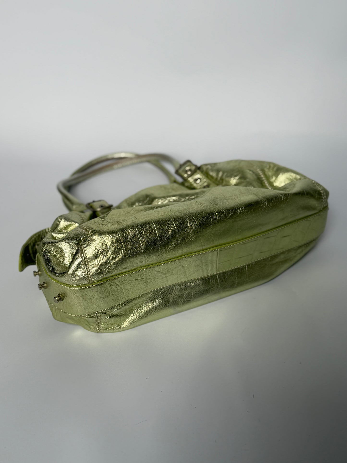 Italian Mint Metallic Shoulder Bag