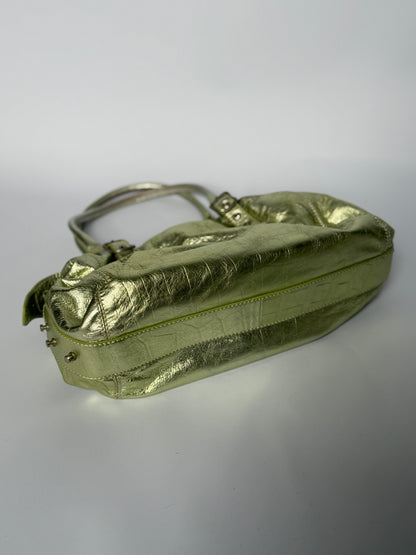 Italian Mint Metallic Shoulder Bag