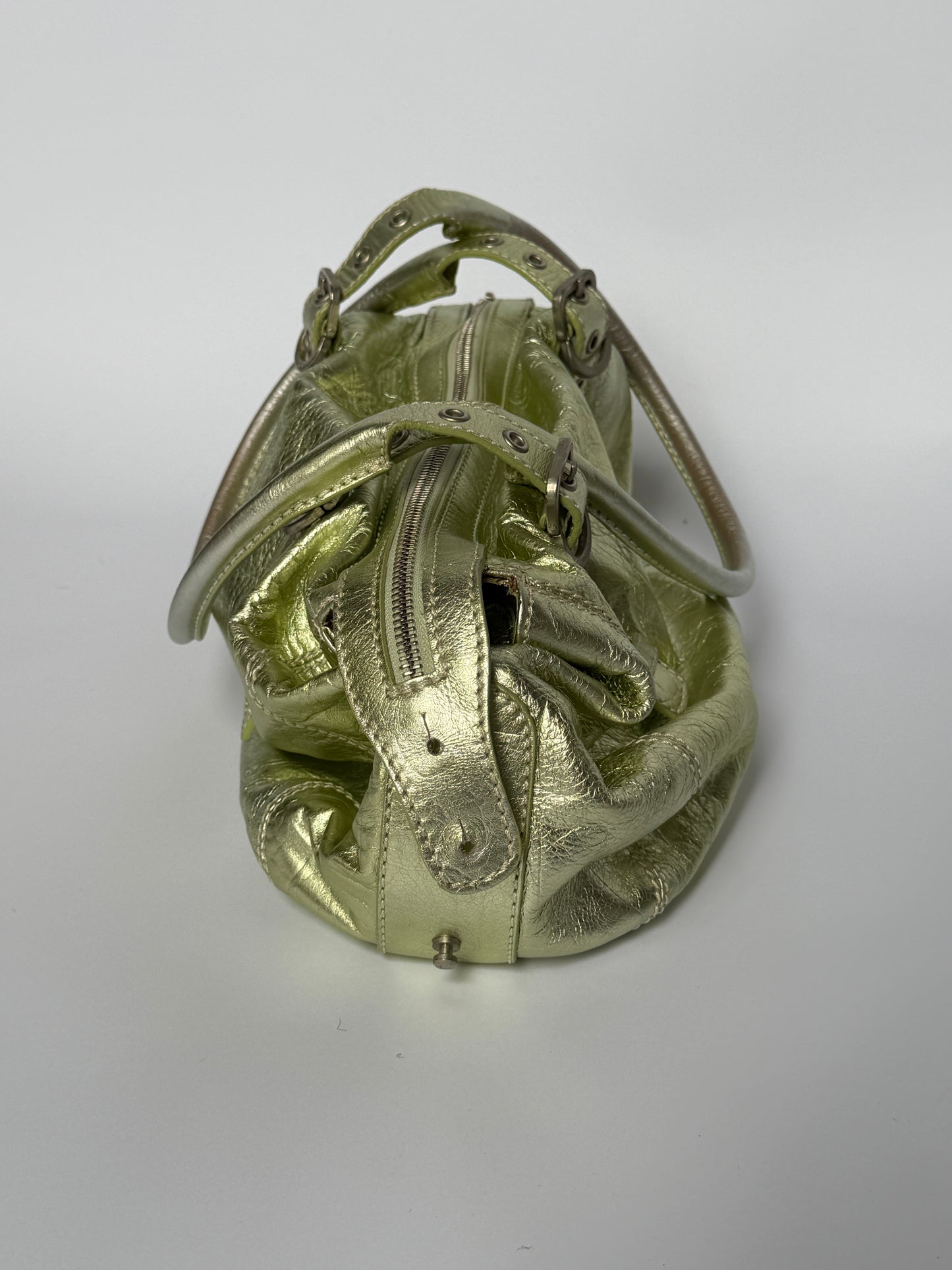 Italian Mint Metallic Shoulder Bag