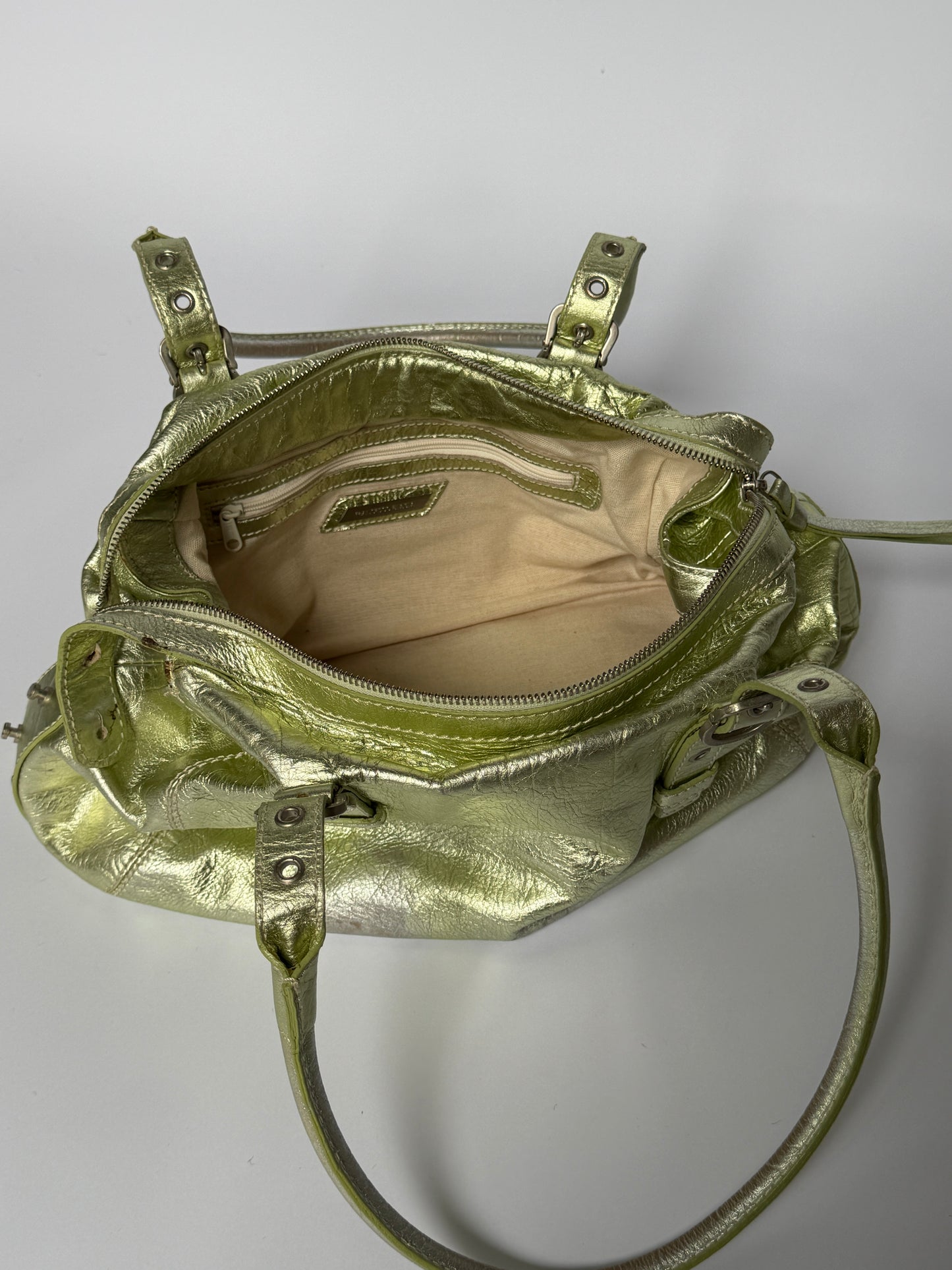 Italian Mint Metallic Shoulder Bag