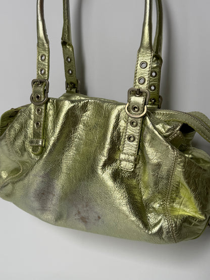 Italian Mint Metallic Shoulder Bag
