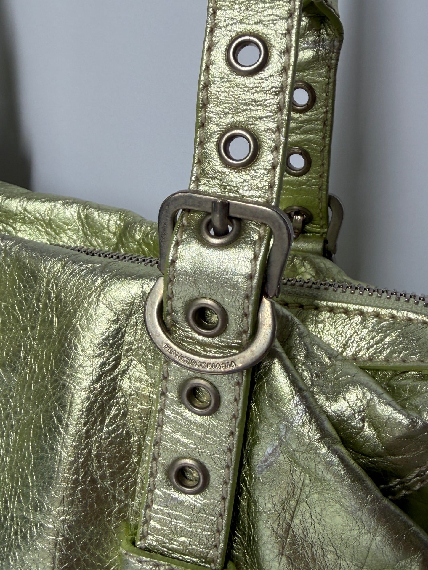 Italian Mint Metallic Shoulder Bag