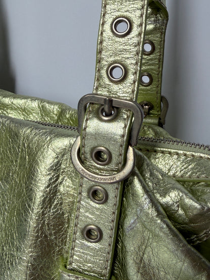 Italian Mint Metallic Shoulder Bag