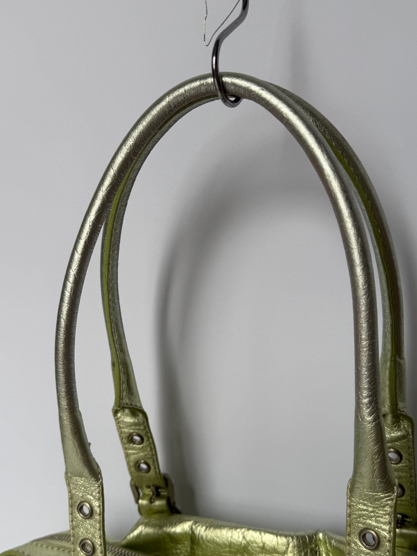 Italian Mint Metallic Shoulder Bag