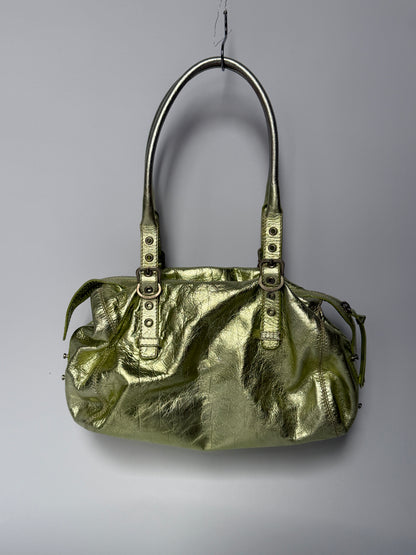 Italian Mint Metallic Shoulder Bag