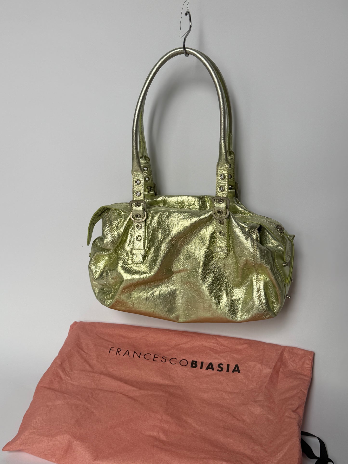 Italian Mint Metallic Shoulder Bag
