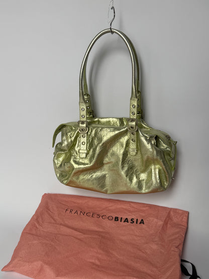 Italian Mint Metallic Shoulder Bag