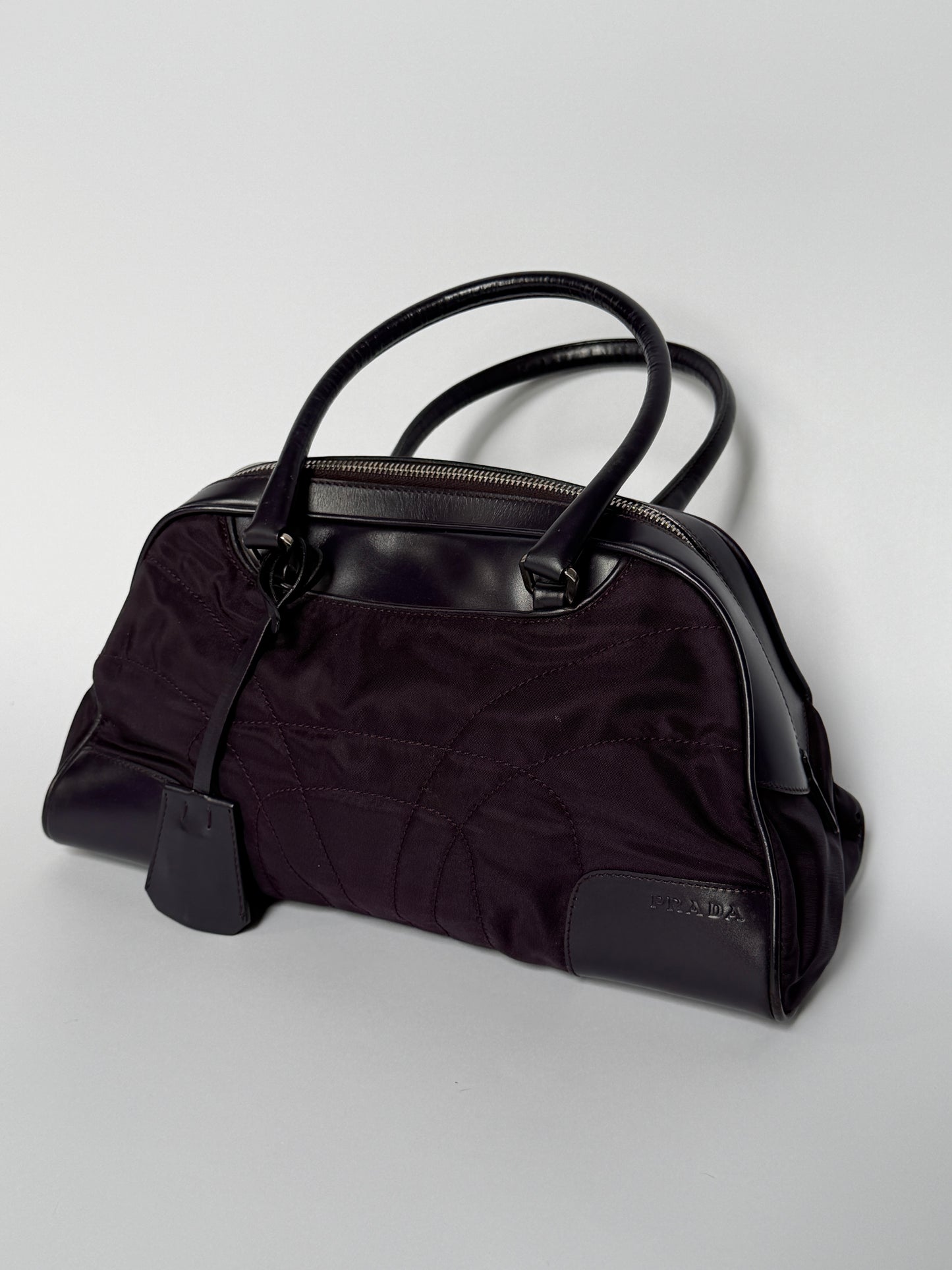 Prada Deep Eggplant Mini Bowler Bag