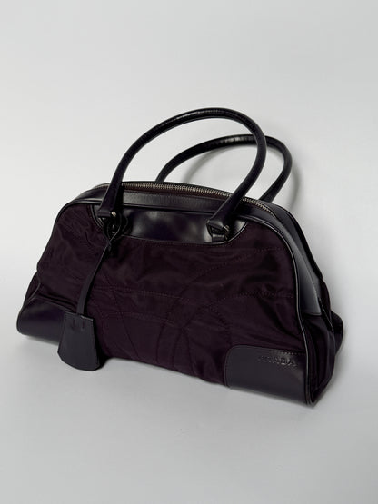 Prada Deep Eggplant Mini Bowler Bag